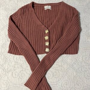Urban Outfitters Ribbed Cardigan - Brown. Small